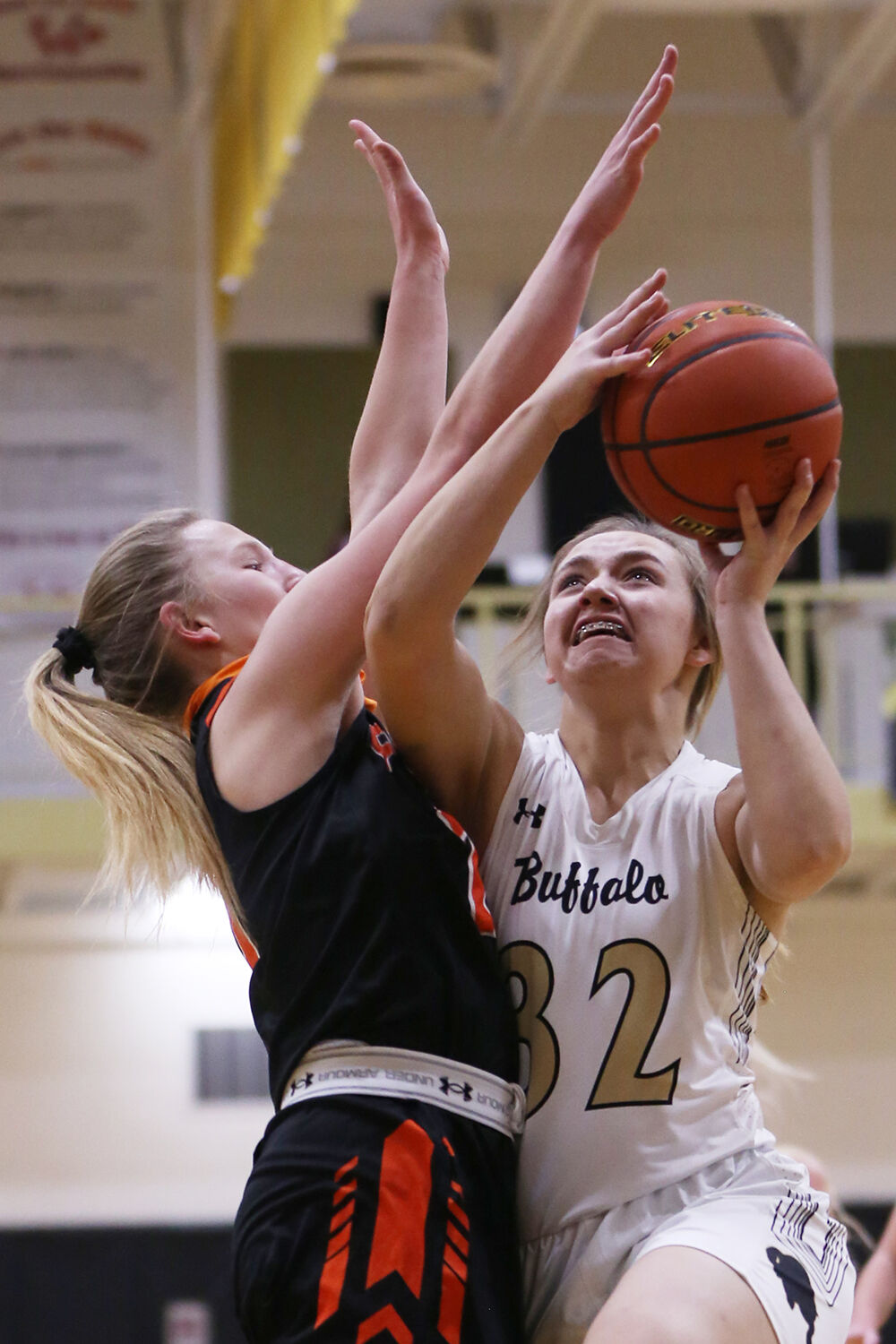 McKinly Hepp jumps for a layup